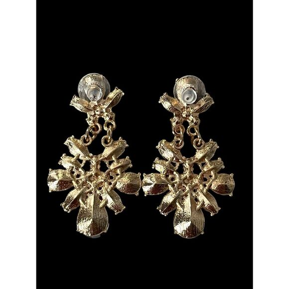 Mardi Gras Earrings, Glittery Rhinestone Party Jewelry - LARGE - Picture 5 of 5